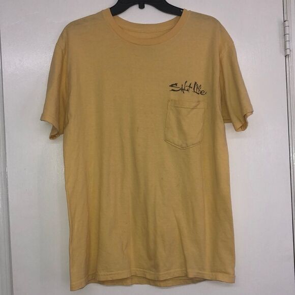 Men’s Salt Life Yellow Fish Tee - Picture 1 of 4